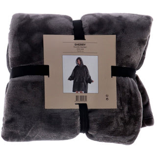 Load image into Gallery viewer, No brand hoodie plaid sherry 70x110 cm charcoal grey