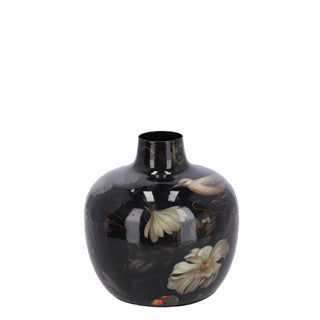 Load image into Gallery viewer, Gifts amsterdam vaas pigeon m zwart bol metaal 18x18x18cm
