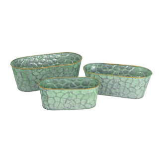 Load image into Gallery viewer, No brand ptmd bloembak dianne groen set van 3 | 2 stuks