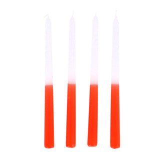 Afbeelding laden in galerijviewer, Kaars dip dye wax oranje 30,5 x 2,2 cm 4 stuks