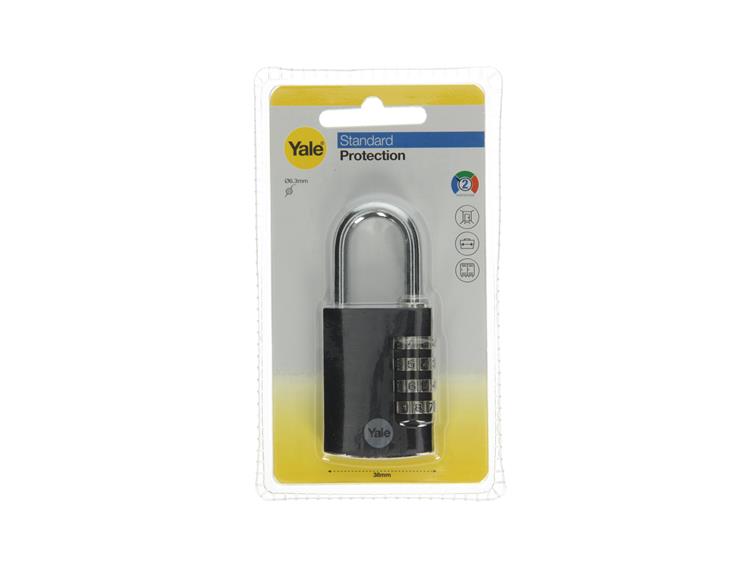 Load image into Gallery viewer, Yale 1065059 - hangslot 38mm alu zwart std | 6 stuks
