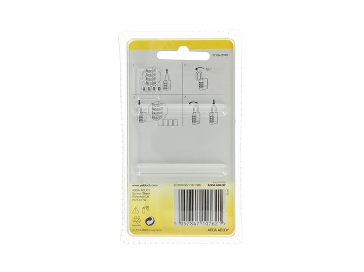 Load image into Gallery viewer, Yale 1065059 - hangslot 38mm alu zwart std | 6 stuks