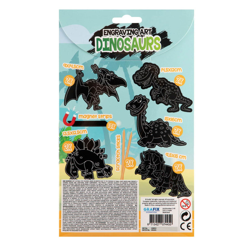 Load image into Gallery viewer, Grafix scratch set magneten dinosaurus, 10st.