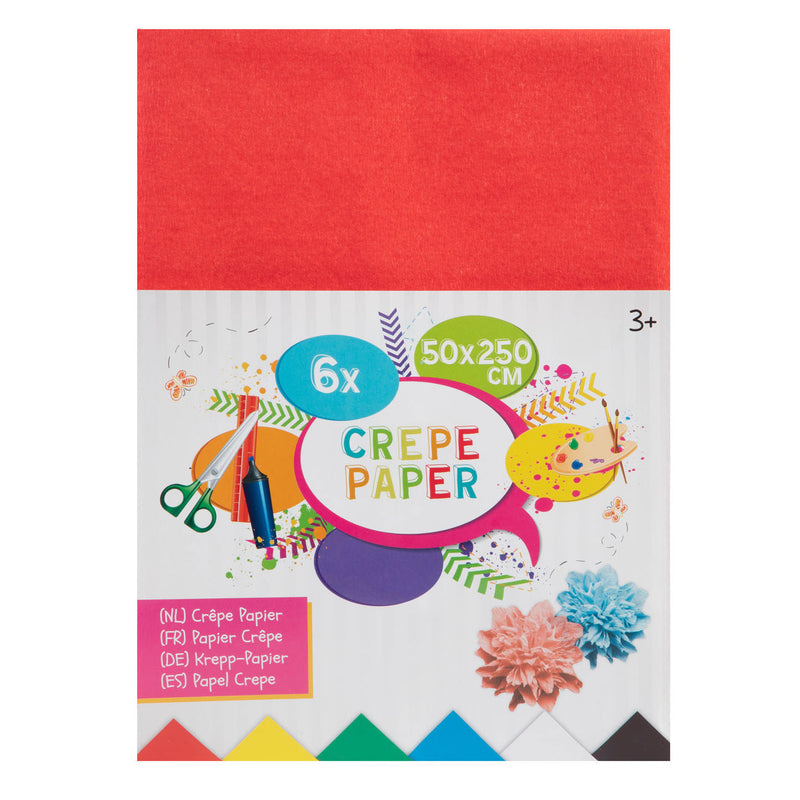 Load image into Gallery viewer, Creative craft group crêpepapier 6 kleuren, 50x250cm