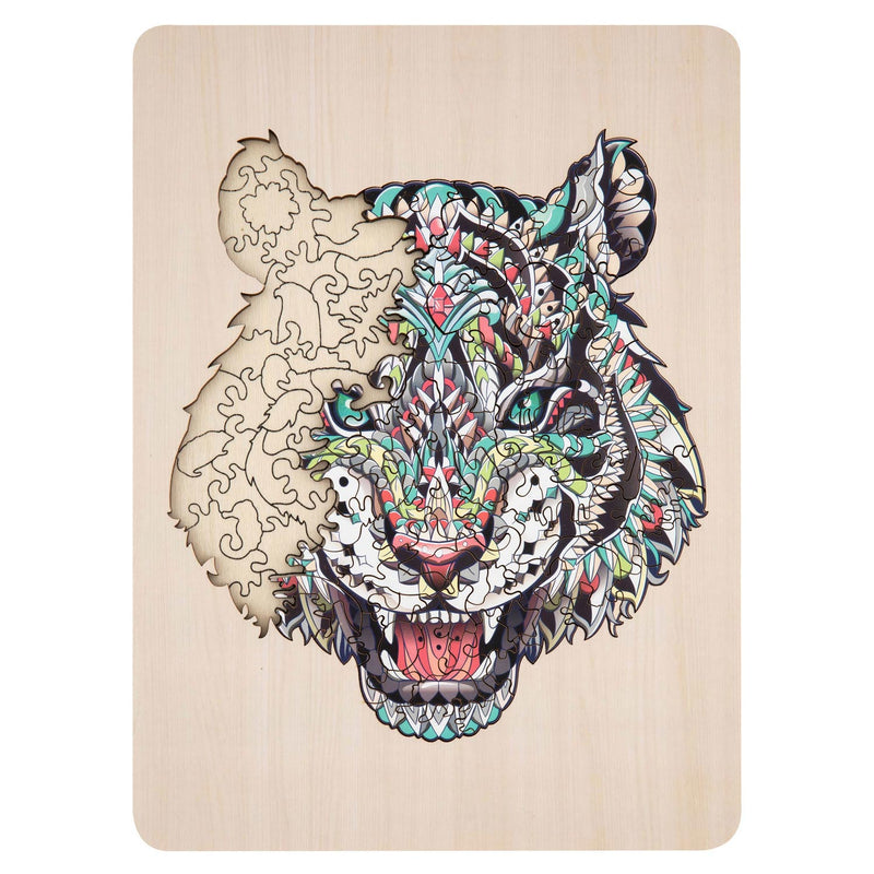 Afbeelding laden in galerijviewer, Creative craft group unieke houten puzzel tijger, 130st.