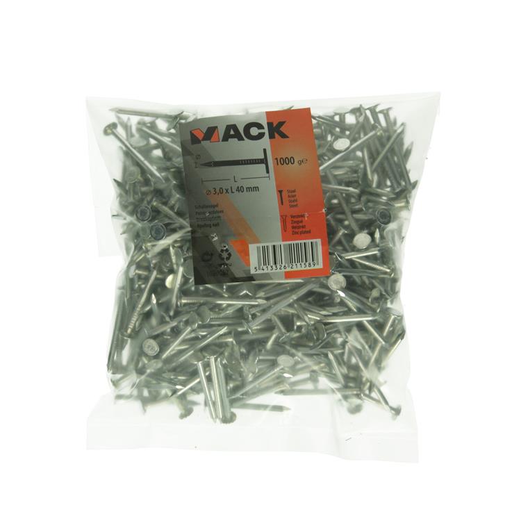 Load image into Gallery viewer, Mack 1020067 - schalienagel verzinkt 1000 gr 3,0 x 40 mm | 10 stuks