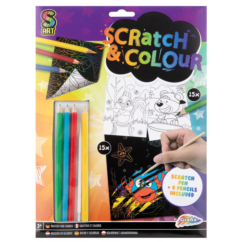 Load image into Gallery viewer, Grafix knutselset scratch en kleuren a4