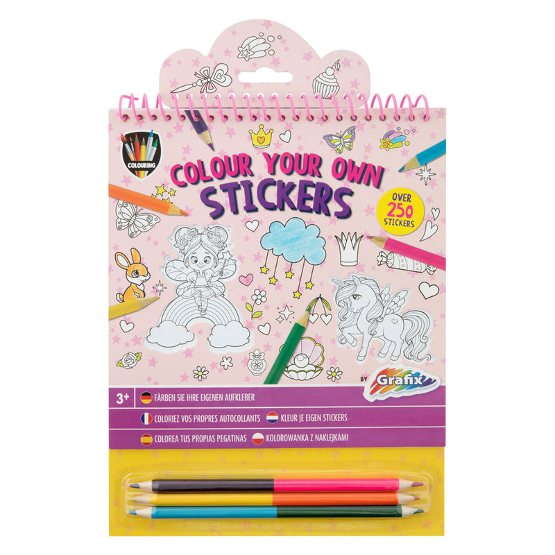 Load image into Gallery viewer, Creative craft group kleur je eigen stickers met kleurpotloden - fantasiewereld, 250st.