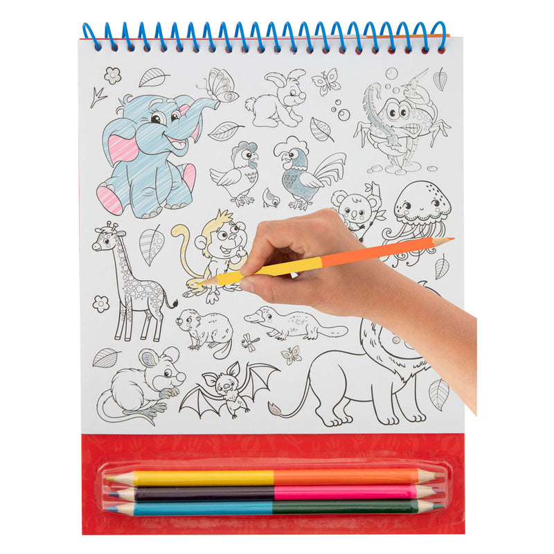 Load image into Gallery viewer, Creative craft group kleur je eigen stickers met kleurpotloden dieren, 250st.