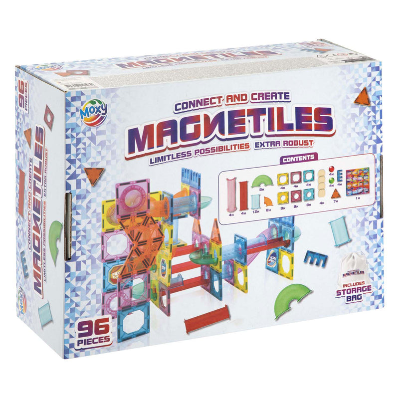 Afbeelding laden in galerijviewer, Creative craft group bouwspeelgoed magnetische tegels xl met opbergtas, 96dlg.