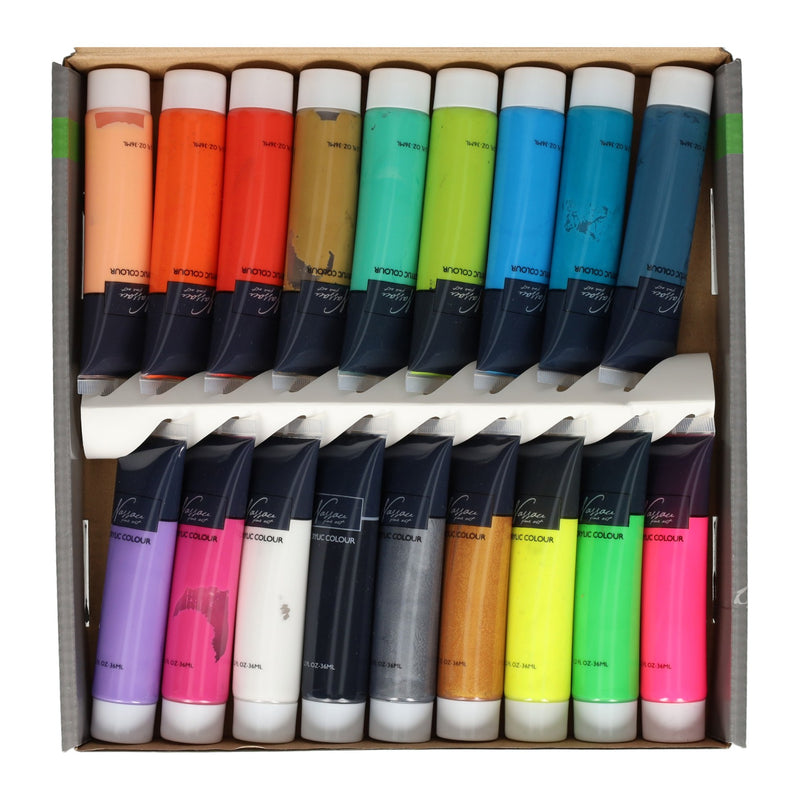 Afbeelding laden in galerijviewer, Creative craft group acrylverf fluor en metallic kleuren, 18x36 ml