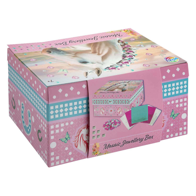 Load image into Gallery viewer, Moxy paarden juwelendoos mozaiek versieren - knutselset sieradendoos - creatief speelgoed meisjes vanaf 3 jaar - cadeautip home deco