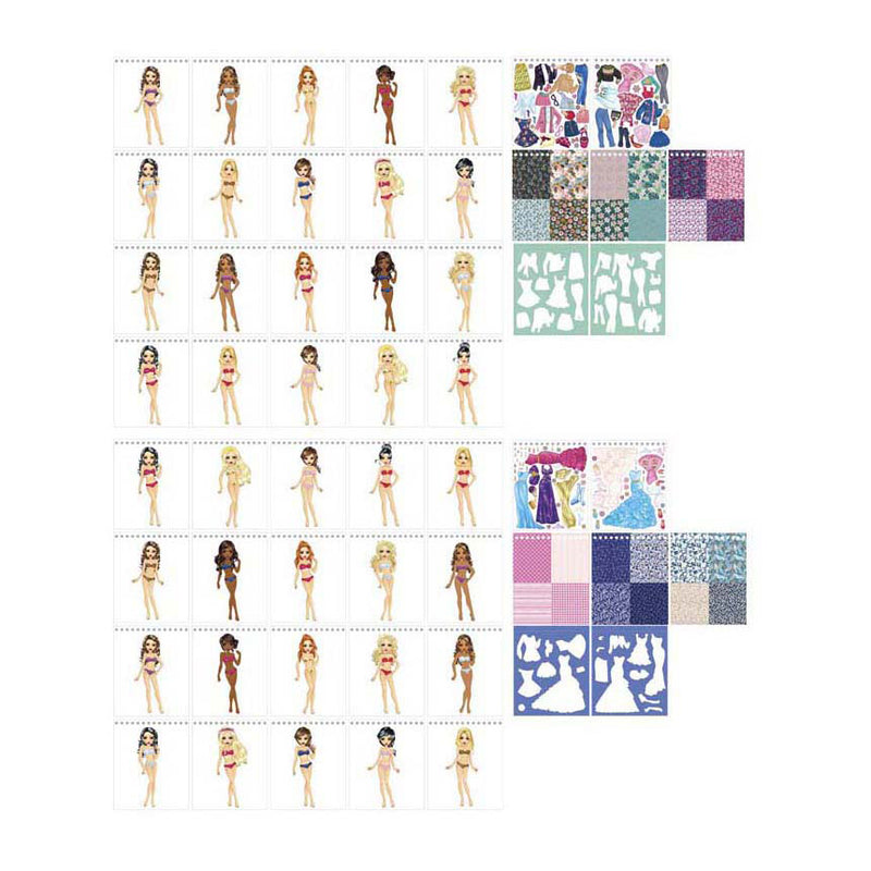 Afbeelding laden in galerijviewer, Besties fashion designer book neon 24x20cm 20 vel 2 assorti