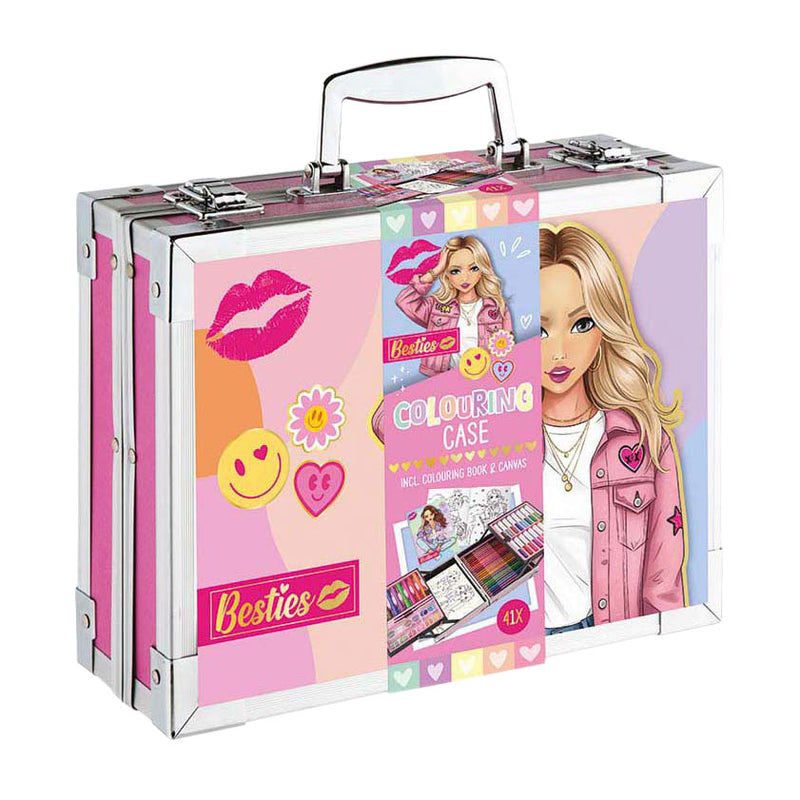 Load image into Gallery viewer, Besties metalen kleurkoffer incl. canvas