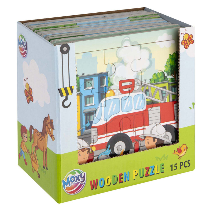 Load image into Gallery viewer, Moxy houten puzzel 9 stukjes 15x15cm