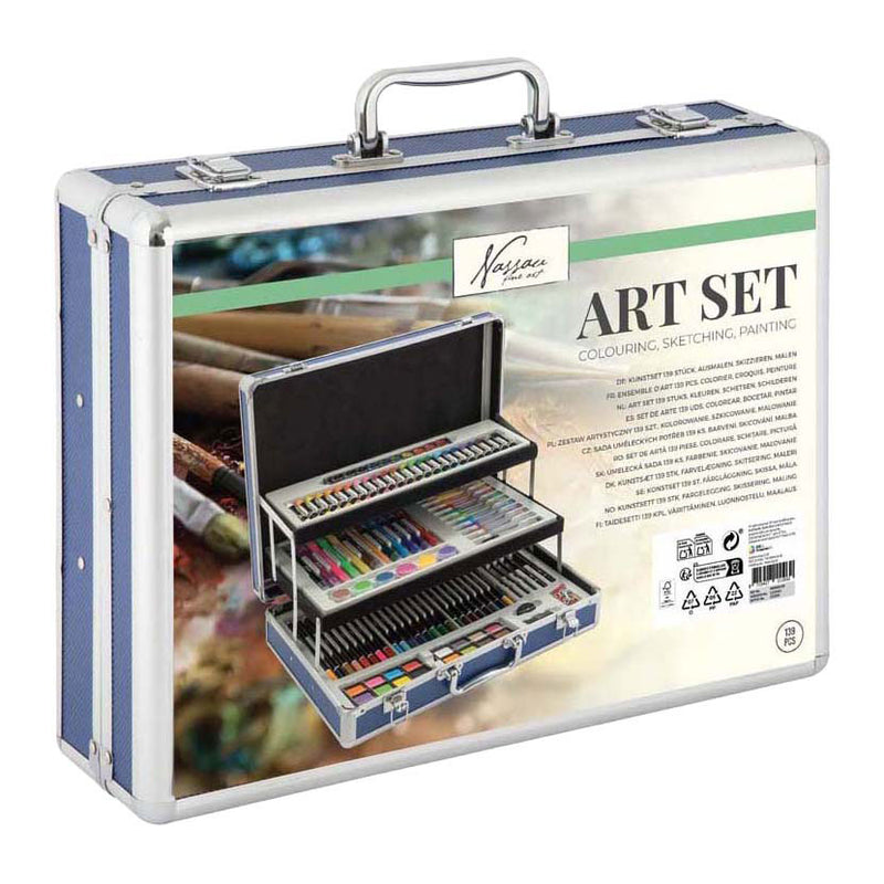 Afbeelding laden in galerijviewer, Creative craft group nassau tekenkoffer met 3 verdiepingen - 140dlg.