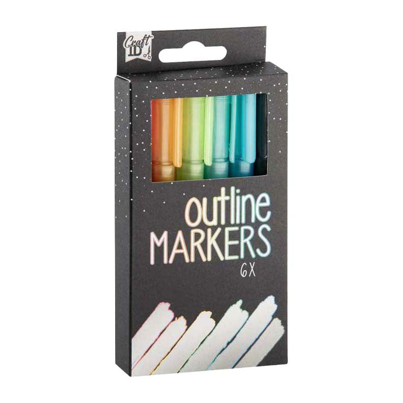 Afbeelding laden in galerijviewer, Creative craft group outline markers - 6st.