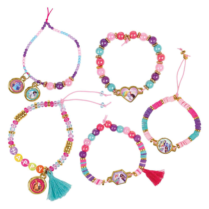 Load image into Gallery viewer, Totum unicorn academy kralen set 1500-delig armbandjes maken - creatief speelgoed vanaf 3 jaar - bedel armbandjes met goudkleurige letter- en speciale kralen