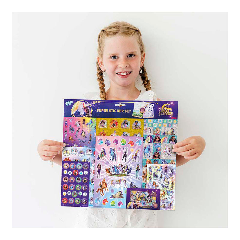 Load image into Gallery viewer, Totum unicorn academy super sticker set xl - 8 vellen incl. luxe metallic en laser stickers 38 x 36 cm | speelgoed meisjes vanaf 3 jaar