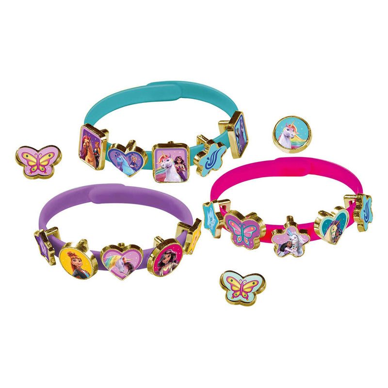 Load image into Gallery viewer, Totum unicorn academy speelgoed 3 schuif armbandjes maken met 18 bedels - speelgoed meisjes vanaf 3 jaar - cadeau tip