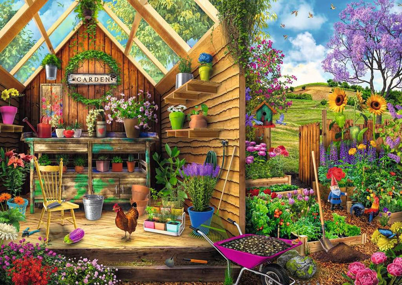 Load image into Gallery viewer, Ravensburger puzzel blik in het tuinhuis