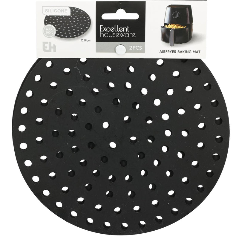 Load image into Gallery viewer, Excellent houseware airfryer mat siliconen ã˜19,4cm zwart