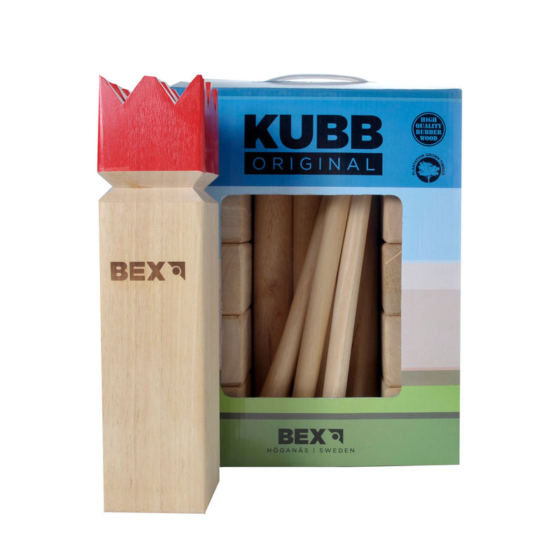 Load image into Gallery viewer, Bex kubb original rubberhout met rode koning