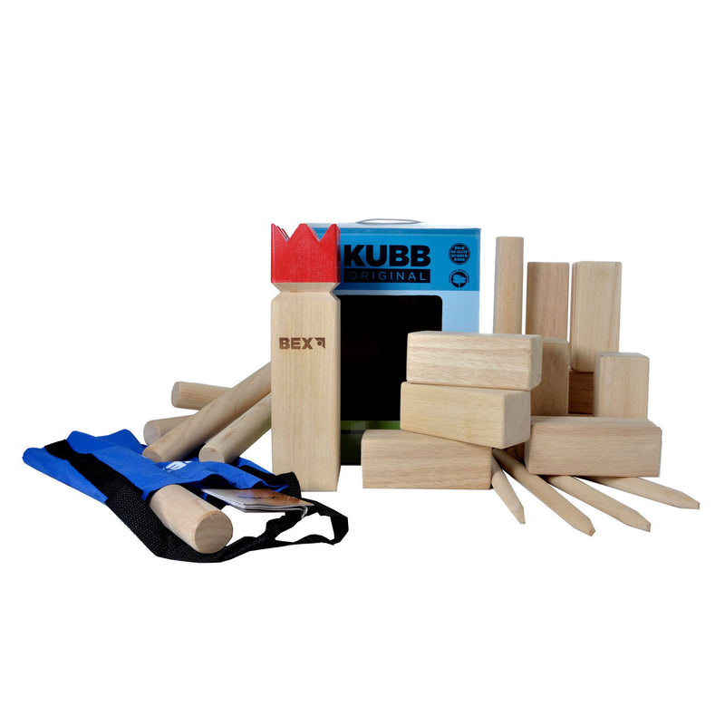 Load image into Gallery viewer, Bex kubb original rubberhout met rode koning