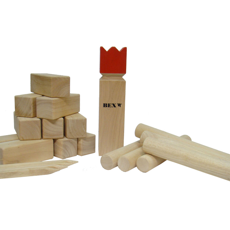 Load image into Gallery viewer, Bex kubb original rubberhout met rode koning