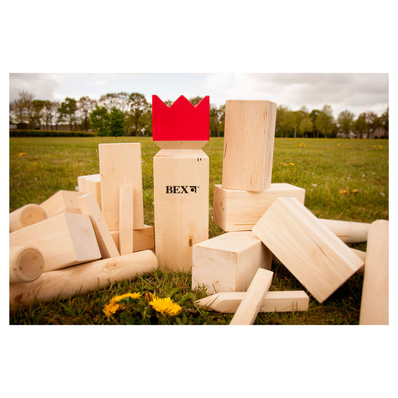 Load image into Gallery viewer, Bex kubb original rubberhout met rode koning