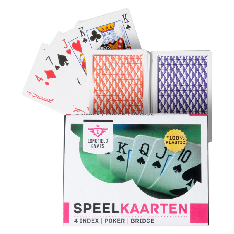Load image into Gallery viewer, Longfield speelkaarten 100% plastic, 2 sets in kunsstof doos