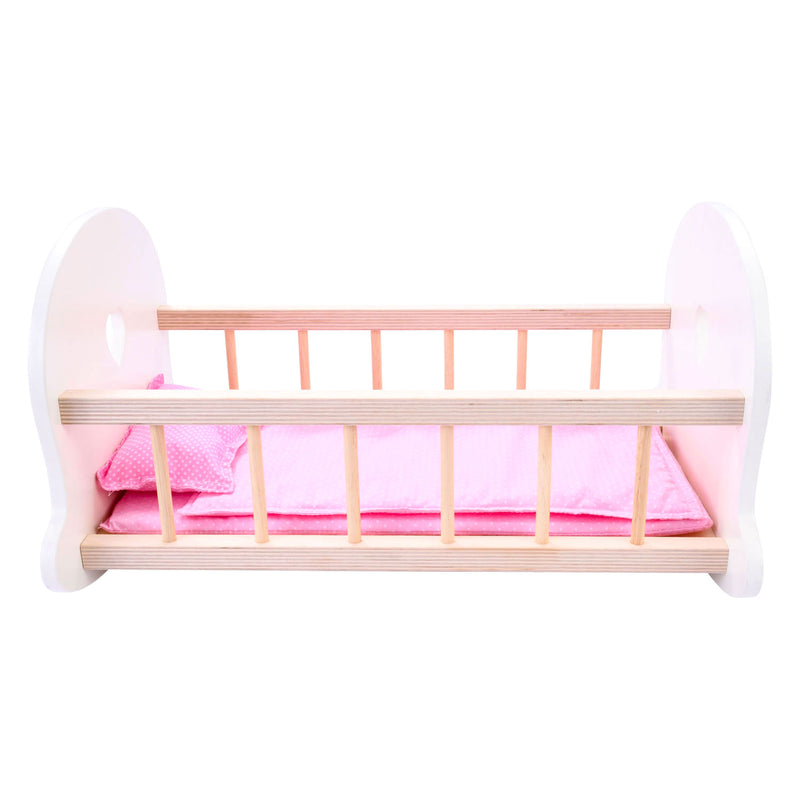 Load image into Gallery viewer, Angel toys poppenbedje schommelwieg, roze wit