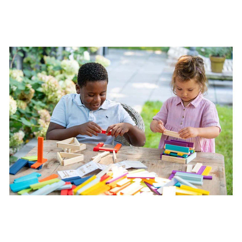 Load image into Gallery viewer, Dorjee Bouwplankjes set van 200 stuks multicolor