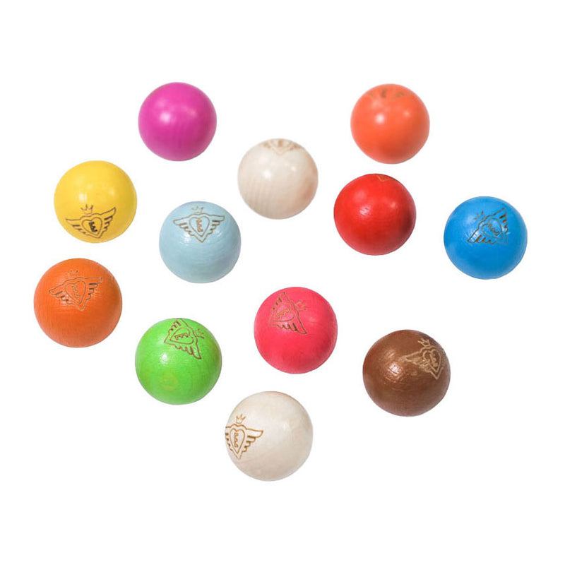 Afbeelding laden in galerijviewer, Engelhart jeu de boules houten buts set – 12 stuks fluor naturel – ø30 mm – pétanque – longfield