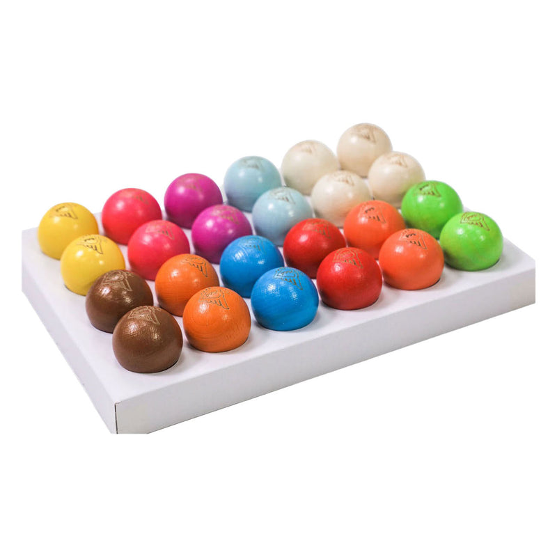 Load image into Gallery viewer, Engelhart jeu de boules houten buts set – 24 stuks fluor naturel – ø30 mm – pétanque – longfield