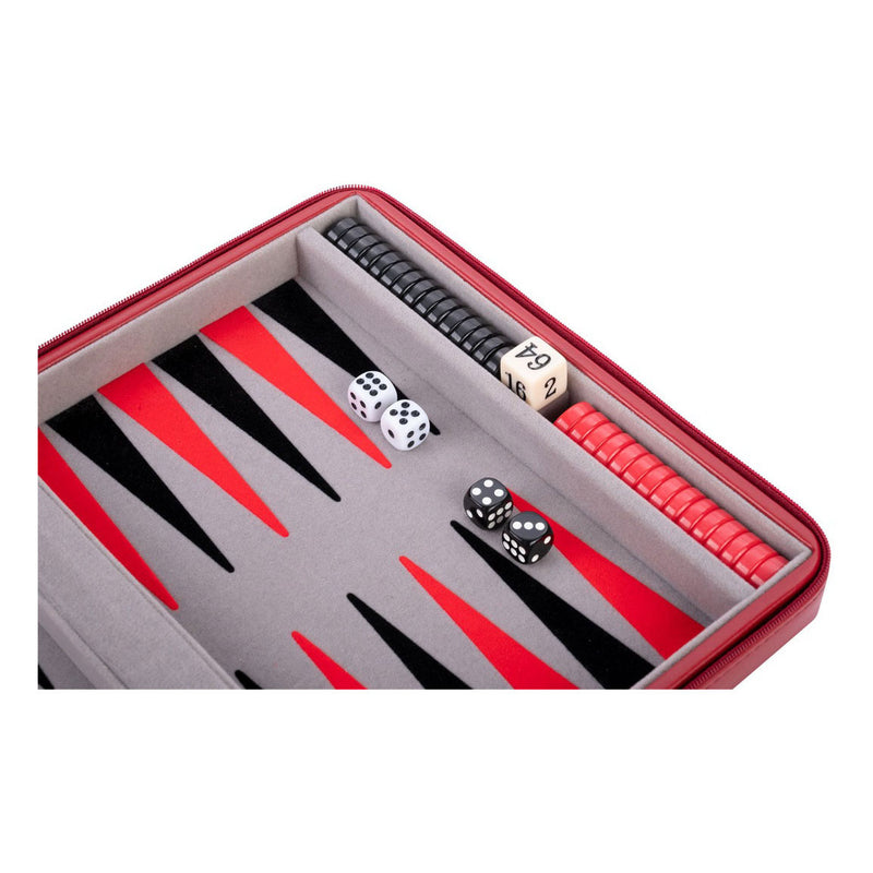 Load image into Gallery viewer, Engelhart backgammon reisspel met rits - rood