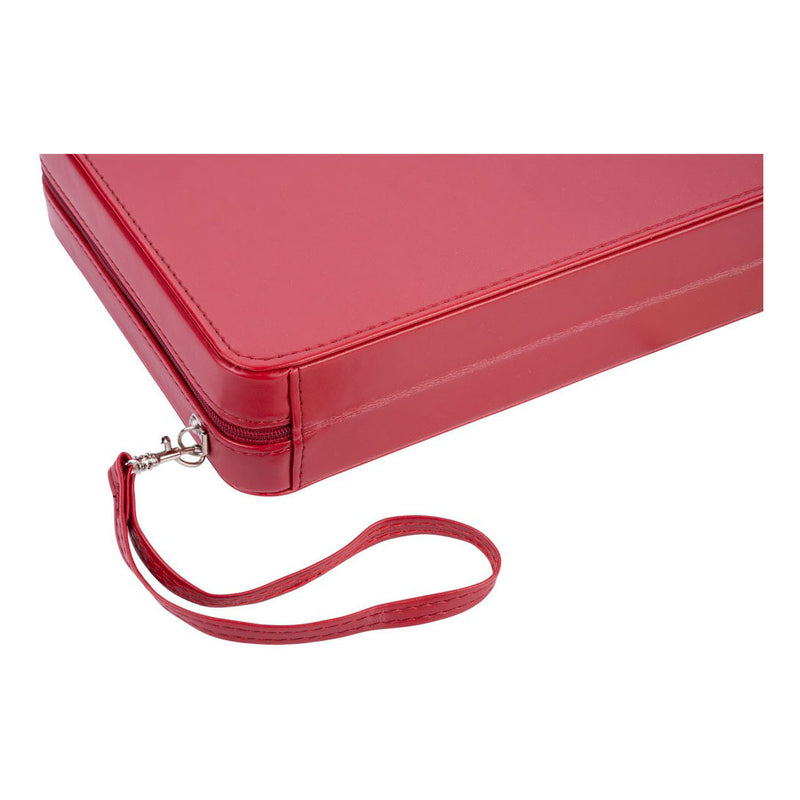 Load image into Gallery viewer, Engelhart backgammon reisspel met rits - rood