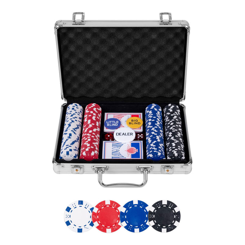 Afbeelding laden in galerijviewer, Pokerset in zilveren koffer - 200 chips