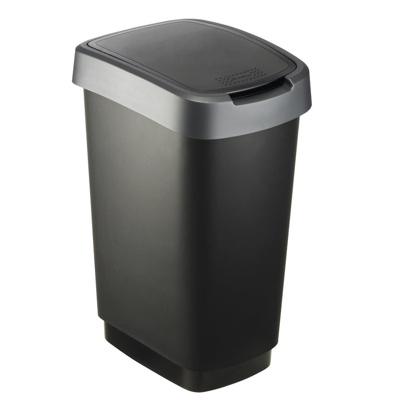 Load image into Gallery viewer, Rotho twist afvalbak 25l dark silver