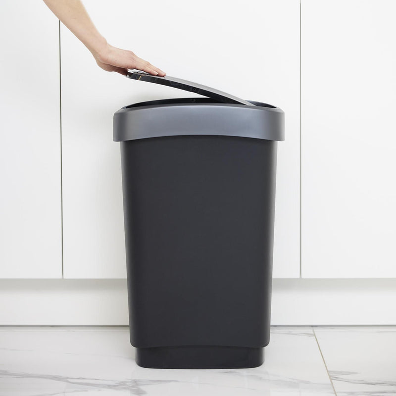 Load image into Gallery viewer, Rotho twist afvalbak 50l dark silver