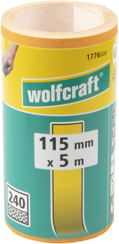 Load image into Gallery viewer, Wolfcraft schuurpapierrol | voor hout metaal | 5m x 115mm | korrel 240 | 1 stuk - 1776000