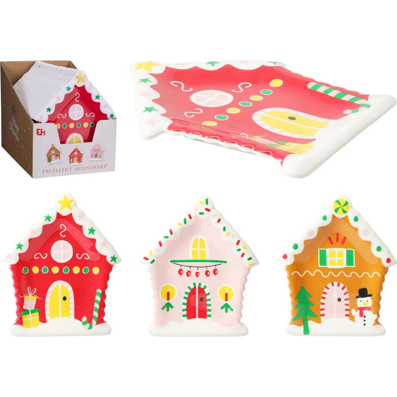 Afbeelding laden in galerijviewer, Home styling kerstbord melamine 19,8x16x2,1cm 3 assorti