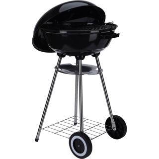 Load image into Gallery viewer, Overige merken kogelgrill houtskoolbarbecue op wielen 46 cm zwart