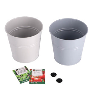 Load image into Gallery viewer, Overige merken kweekset emmer bio tomaten en sla 17cm metaal | 8 stuks