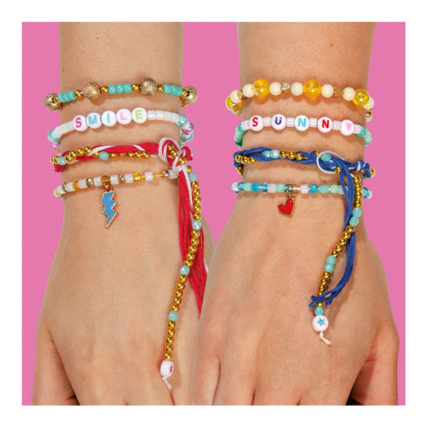 Load image into Gallery viewer, Totum xl armbandjes knutselset - 50 armbandjes maken 1700+ stuks - design shine happy bracelets fashion knutselset cadeau tip creatief speelgoed meisjes vanaf 6 jaar