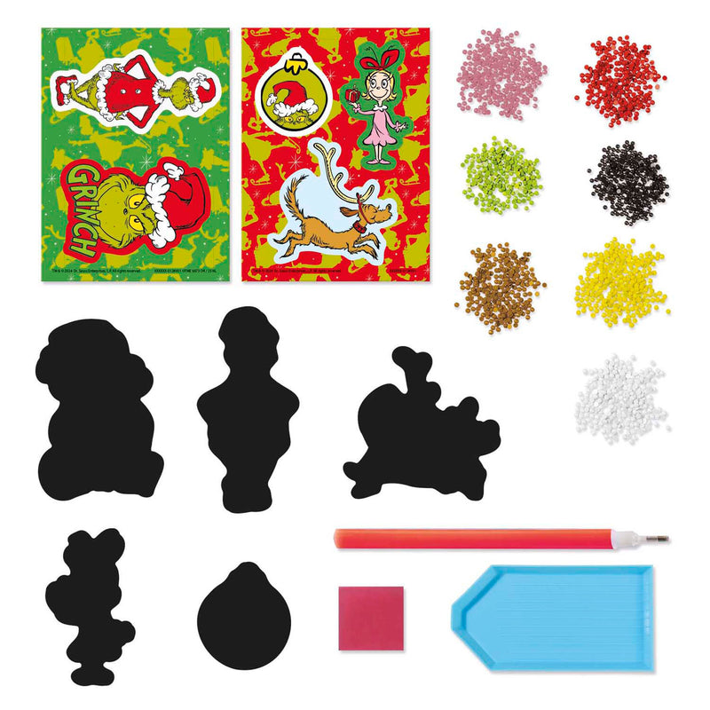 Afbeelding laden in galerijviewer, Totum the grinch diamond painting magneten knutselset incl. 1100 strass steentjes - creatief speelgoed jongens meisjes home deco cadeau