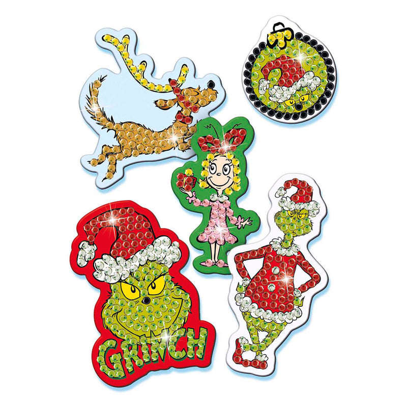 Afbeelding laden in galerijviewer, Totum the grinch diamond painting magneten knutselset incl. 1100 strass steentjes - creatief speelgoed jongens meisjes home deco cadeau