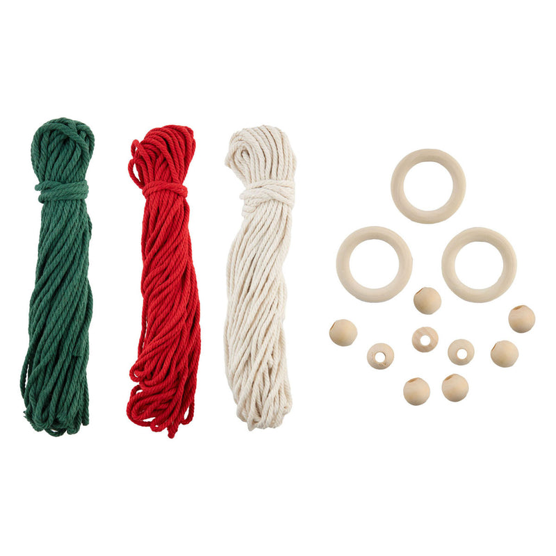 Load image into Gallery viewer, Creative craft group set macrame hangers kerstbomen - 3st.