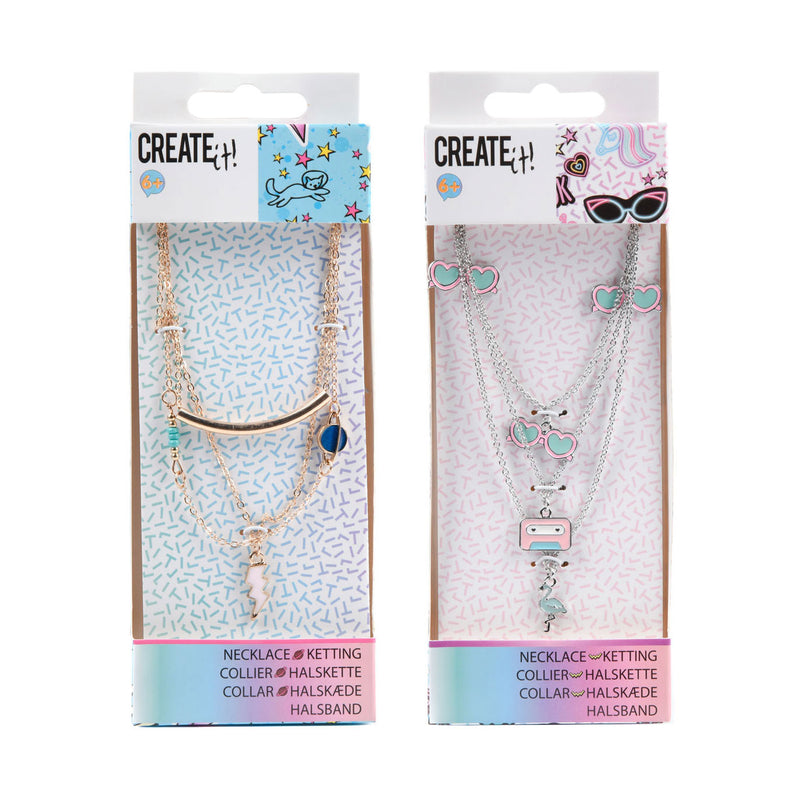Load image into Gallery viewer, Create It! Ketting 3-Laags Bedeltjes