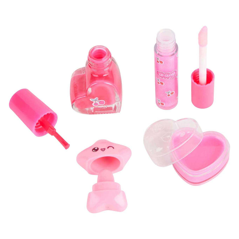 Load image into Gallery viewer, Canenco create it! beauty make-up set in fluffy rugtas love roze